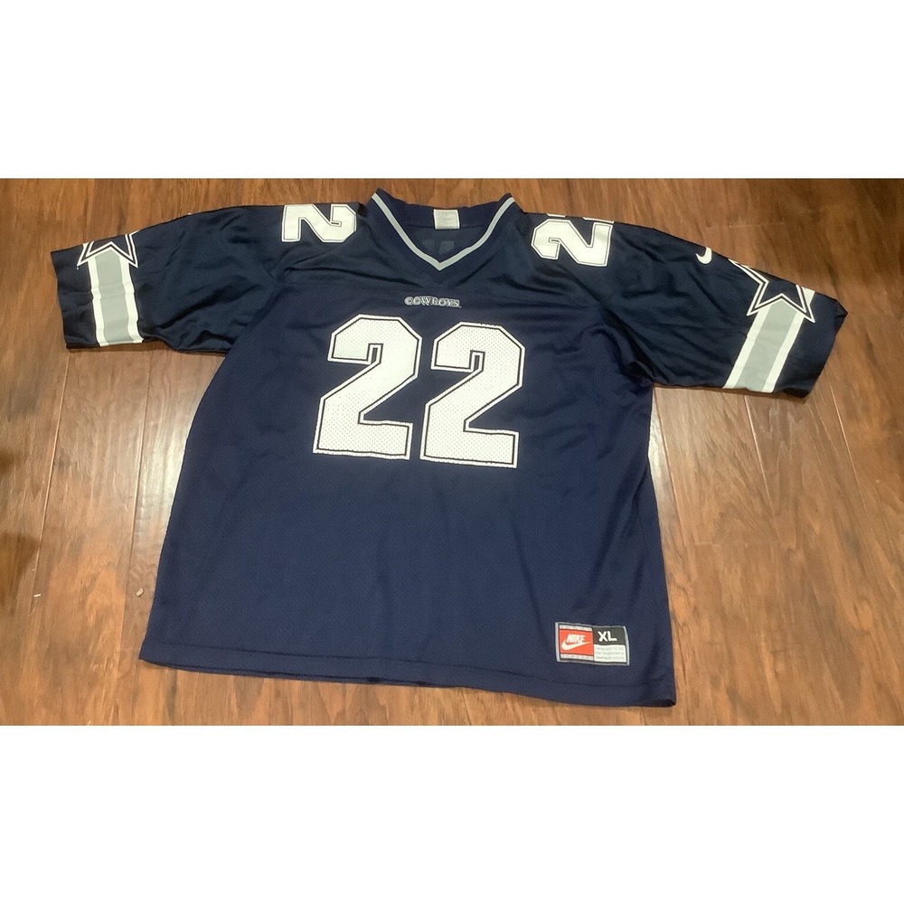 VINTAGE Dallas Cowboys Jersey Mens‎ Large Blue 22 Emmitt Smith Nike Adult XL